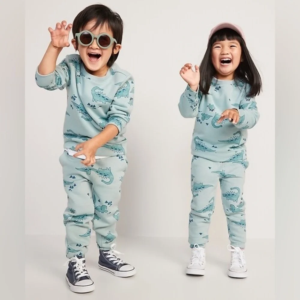 Old Navy Blue Dinosaur Jogger Unisex Toddler Set 2T